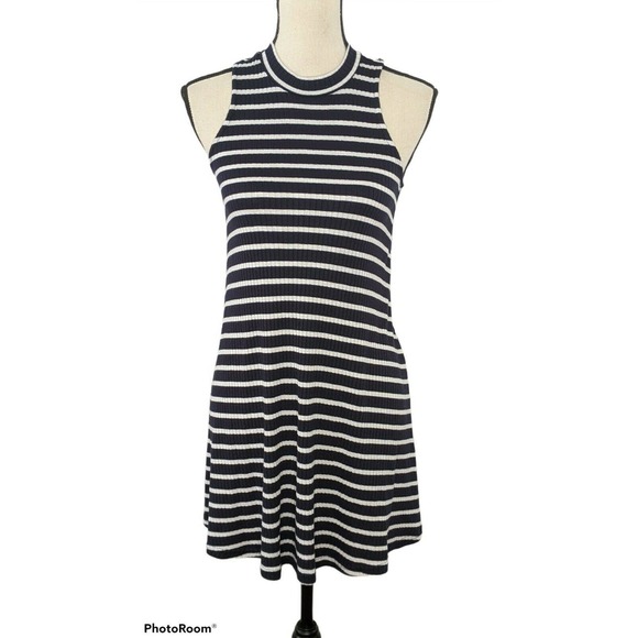 🌻Hollister Keyhole Ribbed Striped Tank Dress, M - Picture 2 of 6